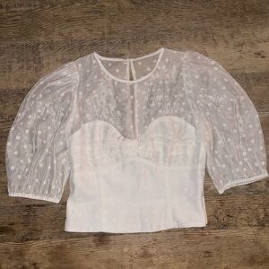 NWT Do+Be Sheer Polka-Dot Blouse Size Small